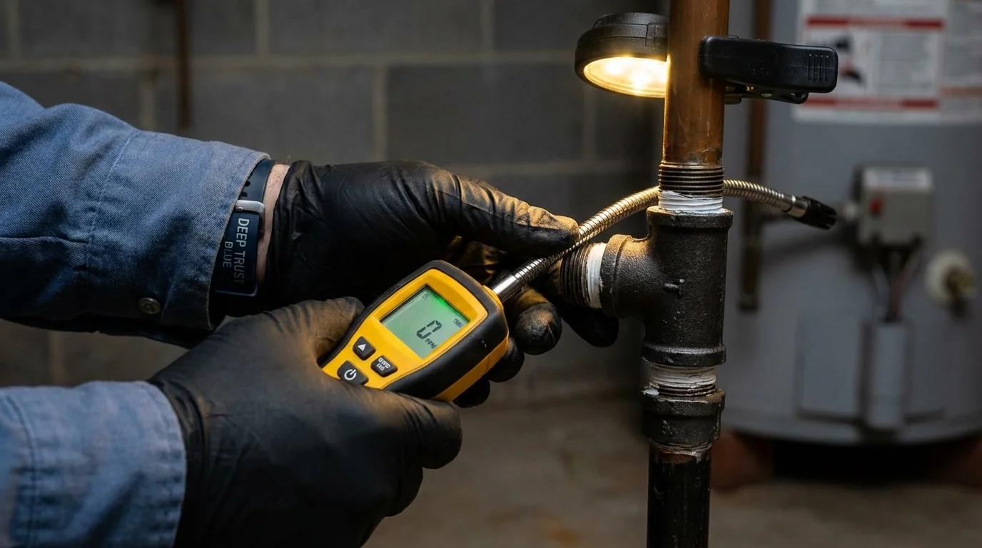 Gas leak detection with electronic sniffer by Johns Plumbing LLC in Broadview Heights