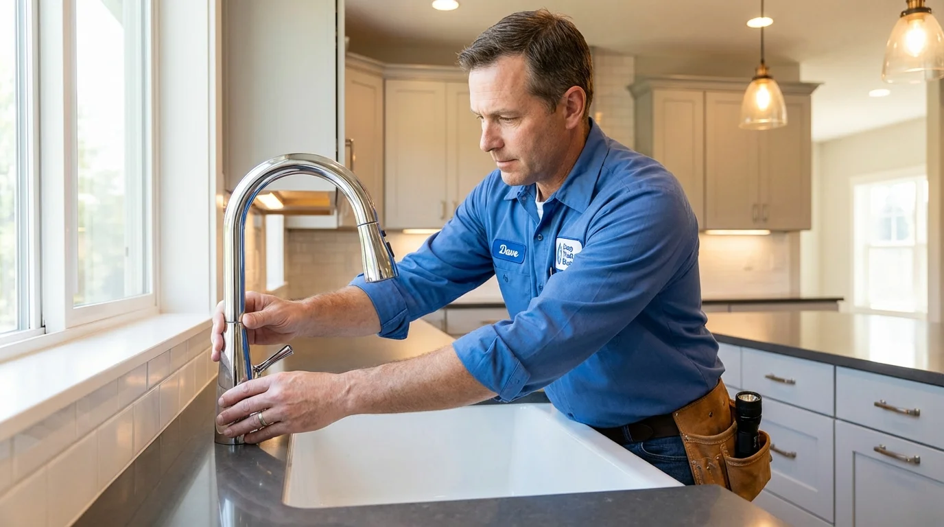 Kitchen faucet installation by Johns Plumbing LLC in Broadview Heights